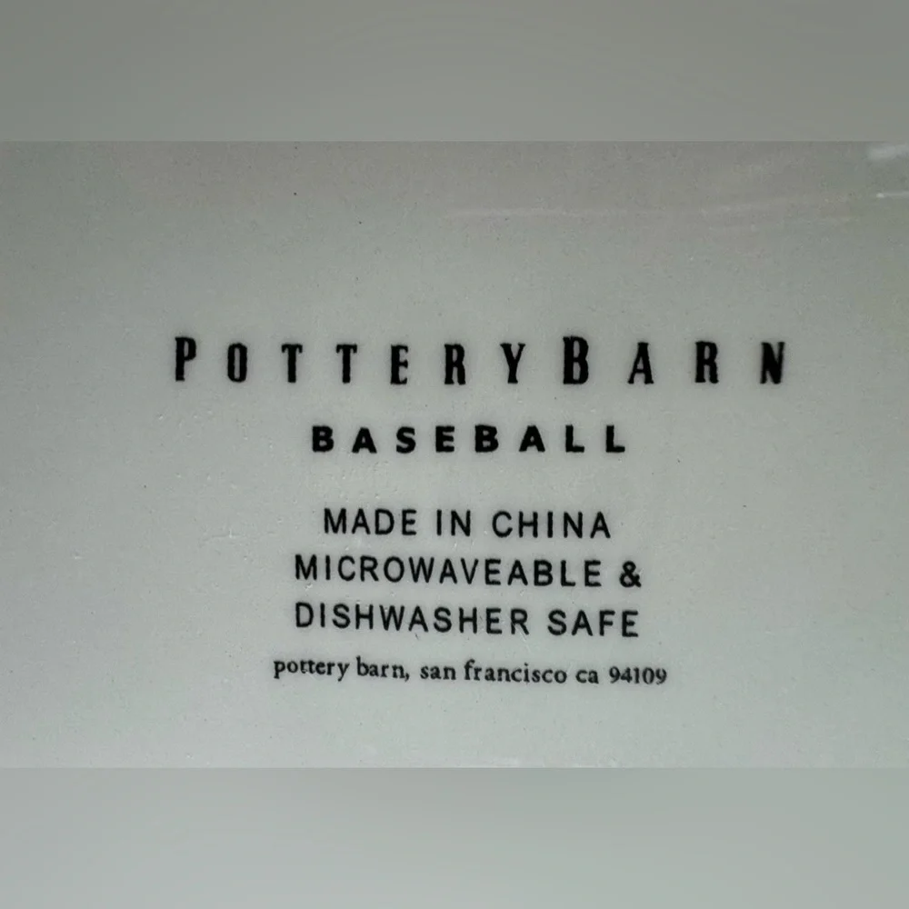 Vintage Pottery Barn Baseball Salad/Dessert Plate Set of 4